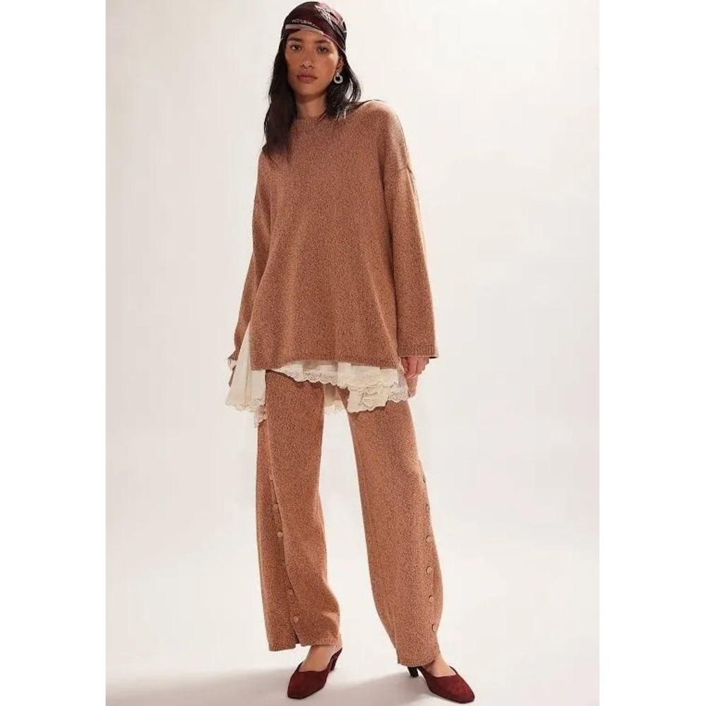 NWT Free People Button Sweater Set Chutney XS • Boho Knit • Co-Ord